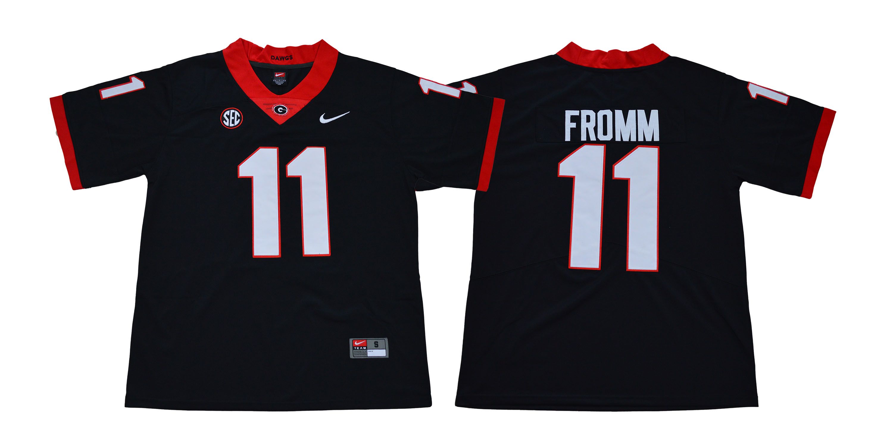 Men Georgia Bulldogs #11 Fromm Legend Black NCAA Jerseys